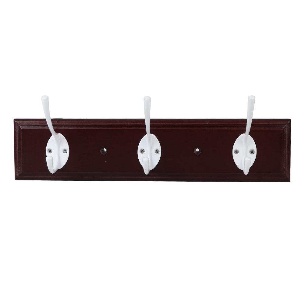 Solide Wandmontage Hutablage 3 Haken Schiene Mantelaufbewahrung Kleiderbügel Handtuch Kleiderständer Organizer für Hauseingang Retro Farbe