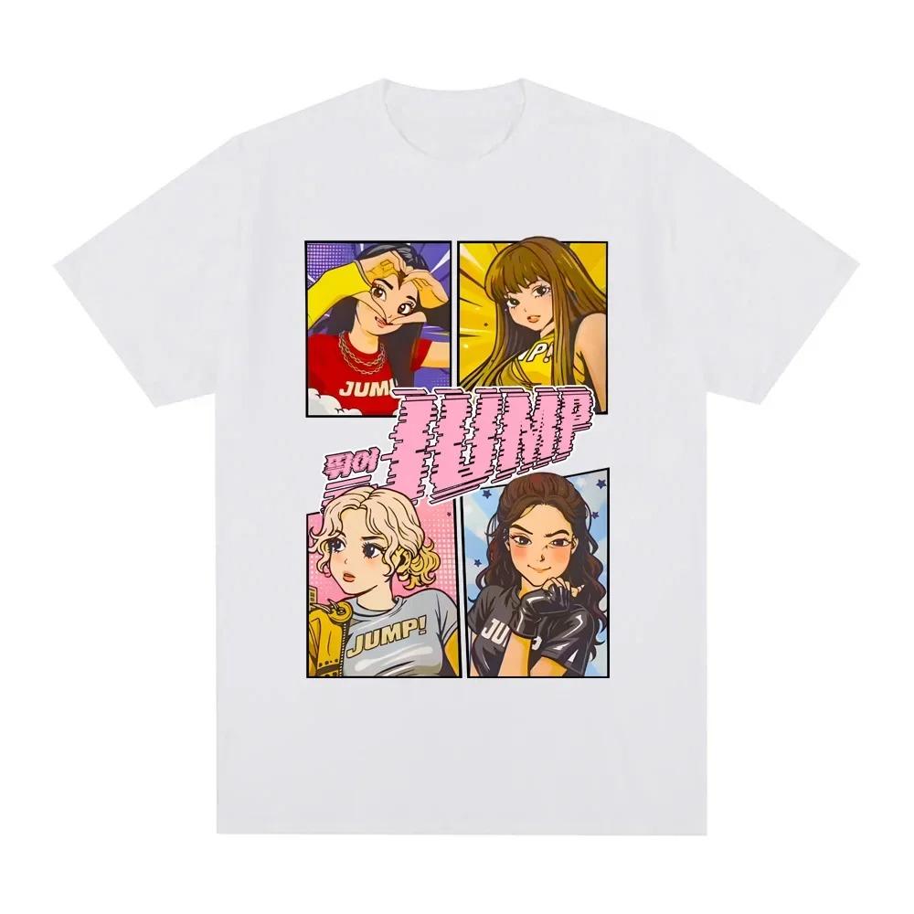 

K-Pop Девичья Группа JUMP 4-панельный Ретро Аниме Комикс Графический Белая Футболка | K-Pop Фан Манга Уличная Одежда Мерч Футболка 4XL
