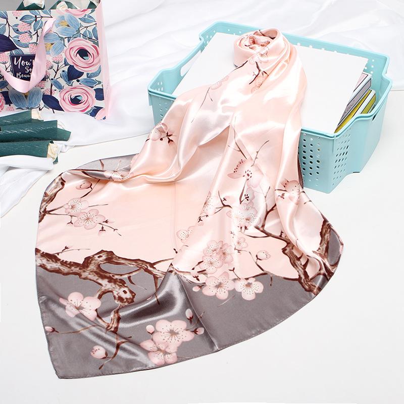 Women's Baotou Artificial Silk Satin Silk Scarf 90cm Printing Square Scarf Silk Scarf