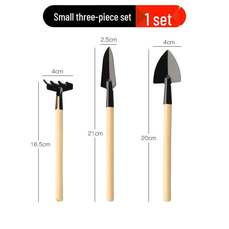 

Gardening Tool Set: 3-Piece Kit for Vegetables, Flowers, and Succulents - Includes Small Shovel, Rake, and Spade.