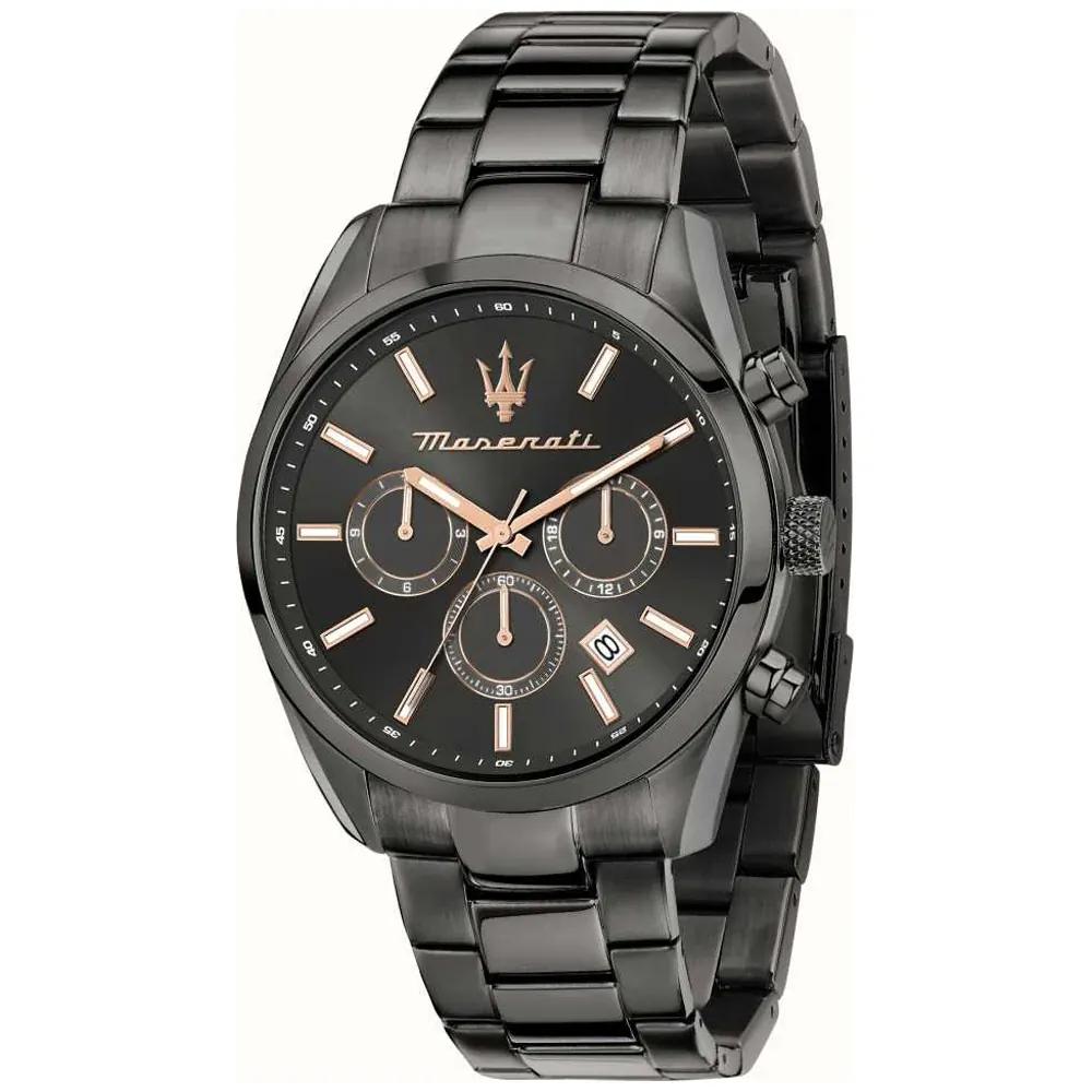 Мужские кварцевые часы Maserati Attrazione Black Anthracite Metal R8853151001 чёрный