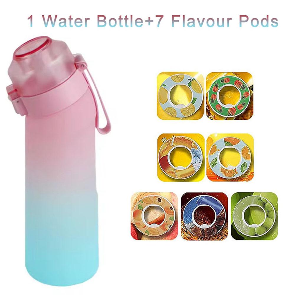 650ML Sport-Luftwasserflasche BPA-frei, Fruchtduftkapseln, Auslaufsicherer Sportwasserbecher für Laufen im Freien, Fitnessstudio