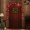 Red Poinsettia Floral String Lights Durable Plastic Holiday Lights Battery Powered Garland For Home Indoor Outdoor Decor