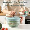 Salad spinner with dual drainage holes, 4.2-quart capacity, non-slip base and hand crank, for washing and spinning vegetables and fruits (1 piece)