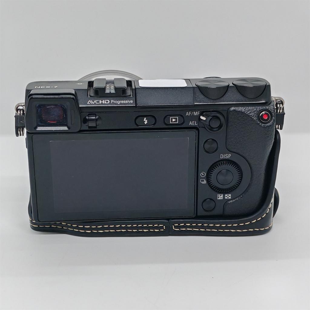 For Sony NEX-7/NEX-6 PU Leather Camera Case Battery Opening Design Half Body Cover with Hand Strap
