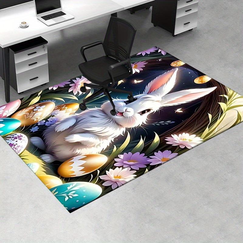 Office Carpet Easter Bunny & Eggs Design Sofa Rug, Chair Mat Protection