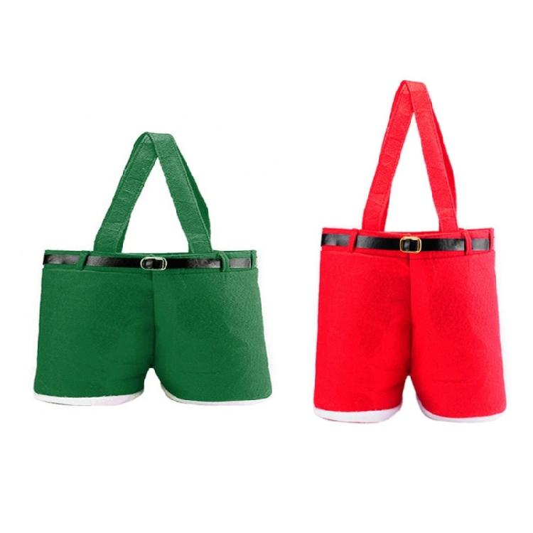Christmas Decorations Gift Bag Candy Bags Santa Pants Style Lovely Treat Bags