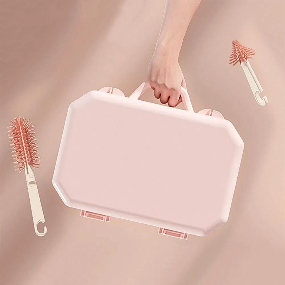 Easy To Clean Bottle Scrubber Silicone Bottle Drying Rack Bottle Brush Set  Cleaning Tool Set