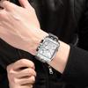 Megir Blau Edelstahl Männer Uhr Rechteck Große Zifferblatt Business Quarz männer Armbanduhren Relogio Masculino Militär Uhr Mann