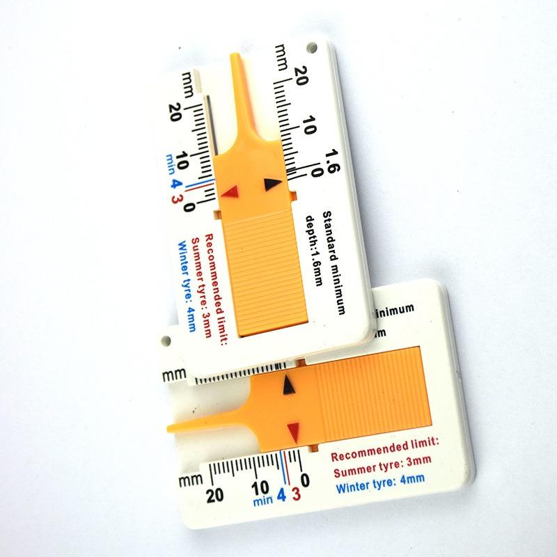 4Pcs Plastic Tire Tread Depth Gauge Plastic Portable Measuring Tread Depth Gauge Digital for Motorcycle Vehicle Car 0-20 Mm