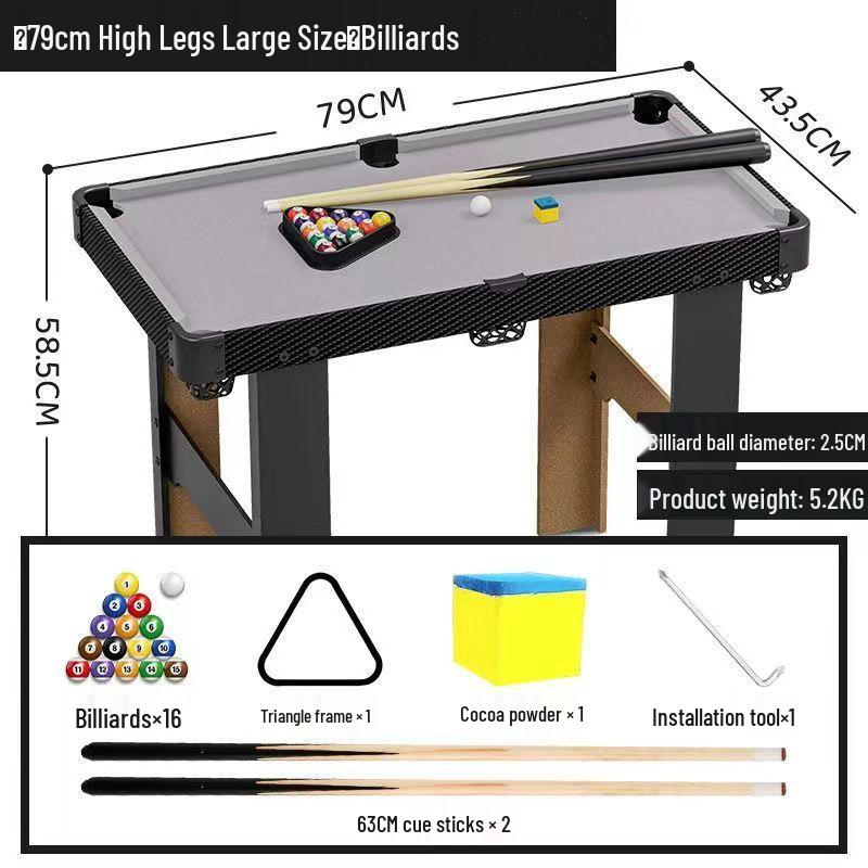 Large Indoor Fiber Pool Table for Kids: Parent-Child Interactive Game for Small Families
