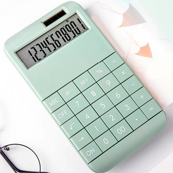 Desktop Calculator Solar Powered Battery Operated 12 Digits Detachable Buttons Large LCD