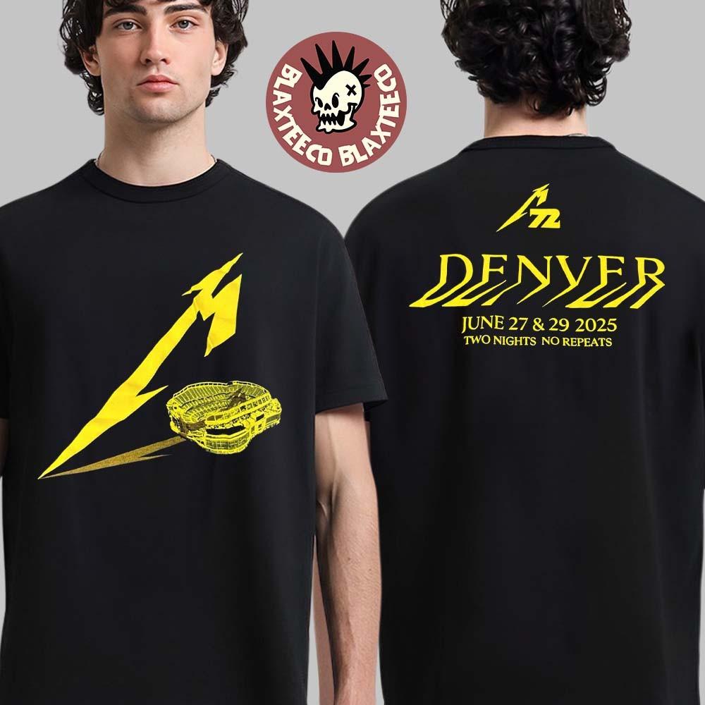 

Футболка Metallica M72 Denver 2025 Tour Червень 27&29 Без повторів Двостороння S-4XL Унісекс Футболка XXXXL