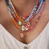 Natural Stone Pendant Colored Beaded Necklace Summer Beach Dopamine Necklace