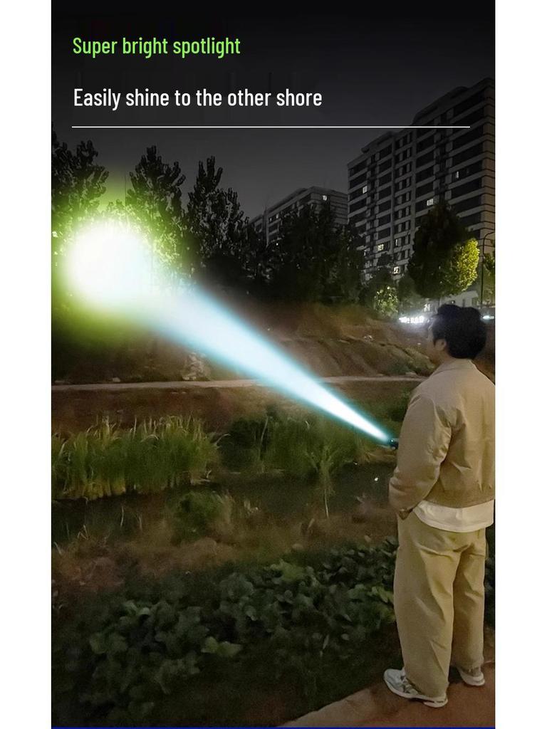 Rechargeable High Power Flashlight: Super Bright, Long Battery Life, Long Range, Mini Portable for Household & Outdoor Use.