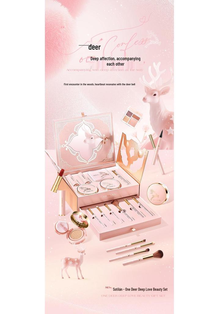 Sotilan One Deer Deep Affection Makeup Set: Lipstick and Cushion Gift for Wife/Girlfriend