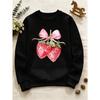 European Sizes Girls' Crew Neck Sweatshirt, Fashionable Print Top, Casual Style.
