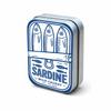 Retro Sardine Print Mini Metal Storage Tin, Portable Hinged Box for Earbuds Jewelry Pills Coins Travel Desk