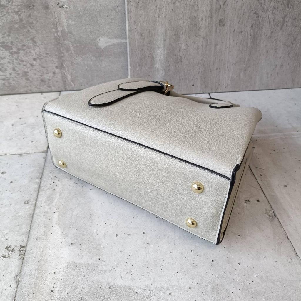 [mauve] Belt Design 2-Way Handbag, Small (Light Gray)