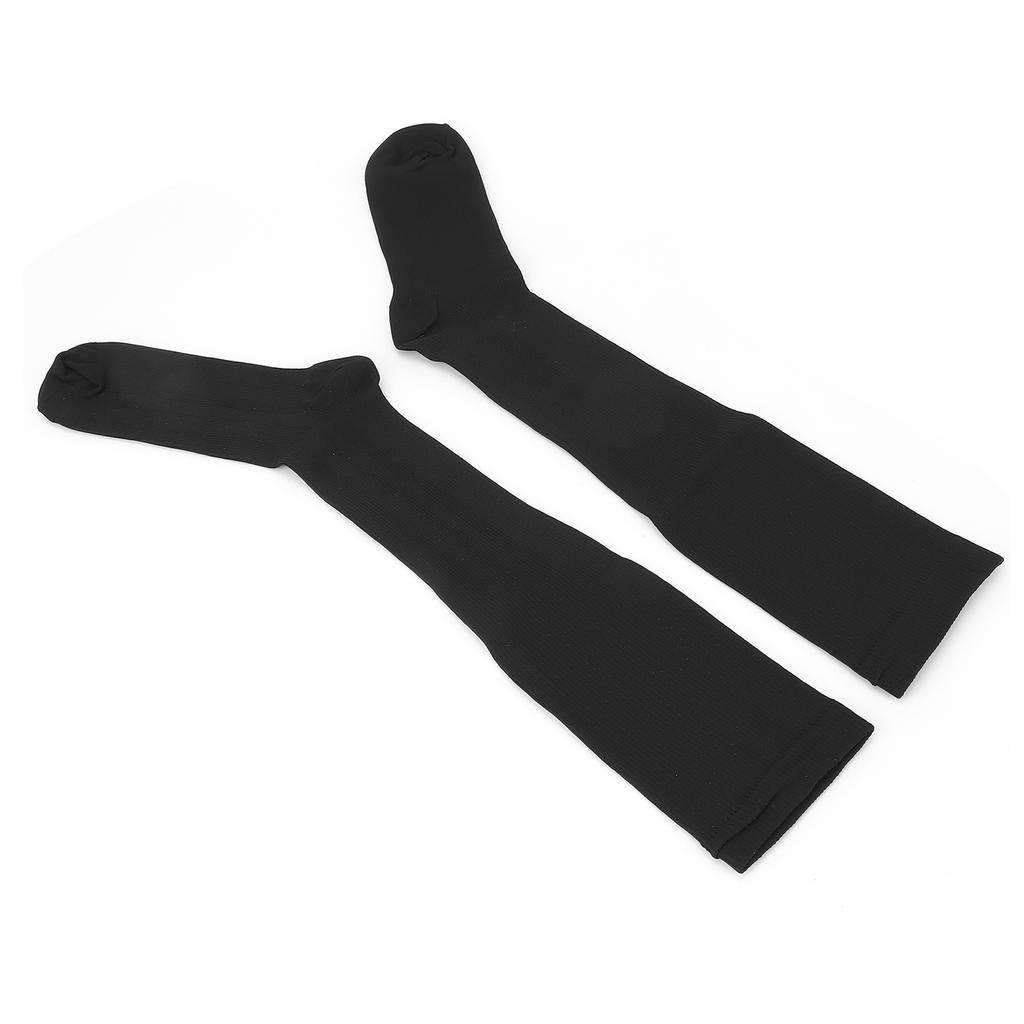 Kompressionsstrümpfe, elastisch, weich, atmungsaktiv, Laufsport-Socken für Herren und Damen, Schwarz