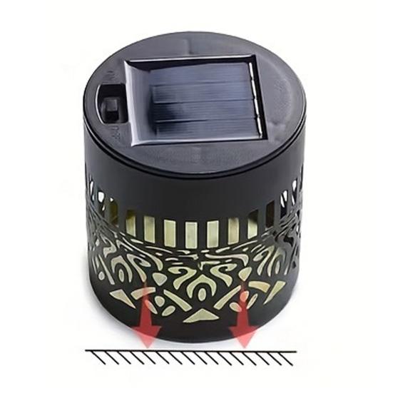 Solar Wall Light, 7 Color Changing Metal Fence Lamp with Projection, Outdoor Waterproof Garden Light for Yard Patio Column Decor