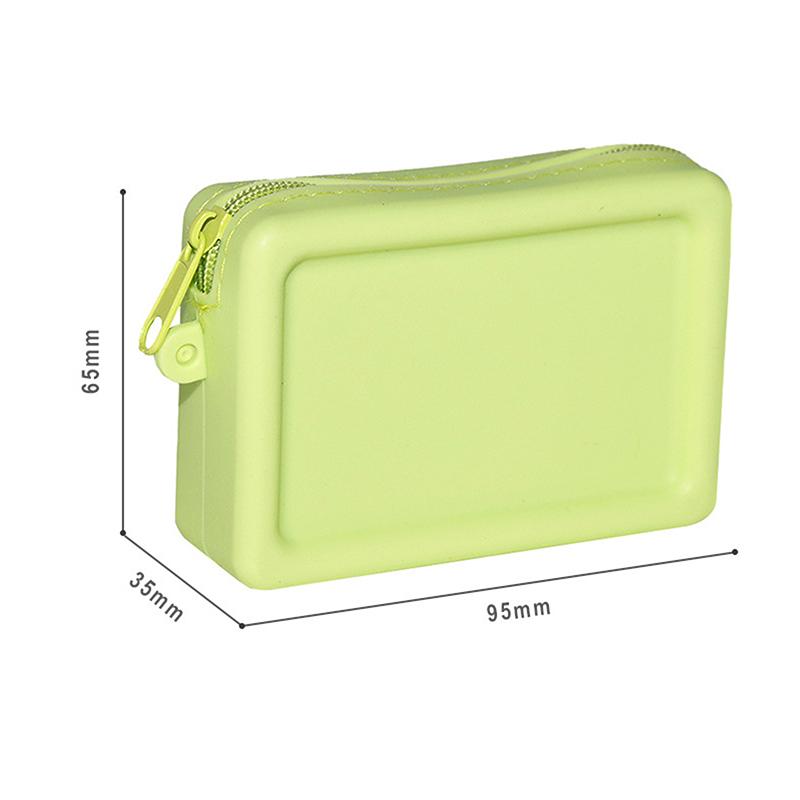 

Силиконовый органайзер косметичка винтажный водонепроницаемый гладкая молния держатель для наушников цвет макарон кошелек для монет портативный чехол S зелёный