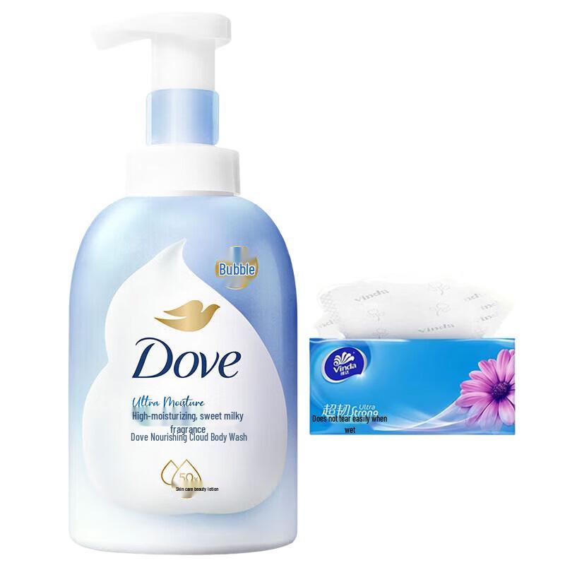Набор: Пена для душа Dove Глубокое питание & Влажные салфетки