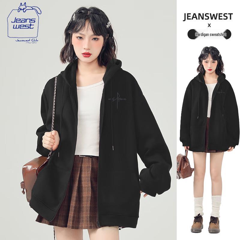 JEANSWEST CLUB Women's Fleece Lined Zip-Up Hoodie