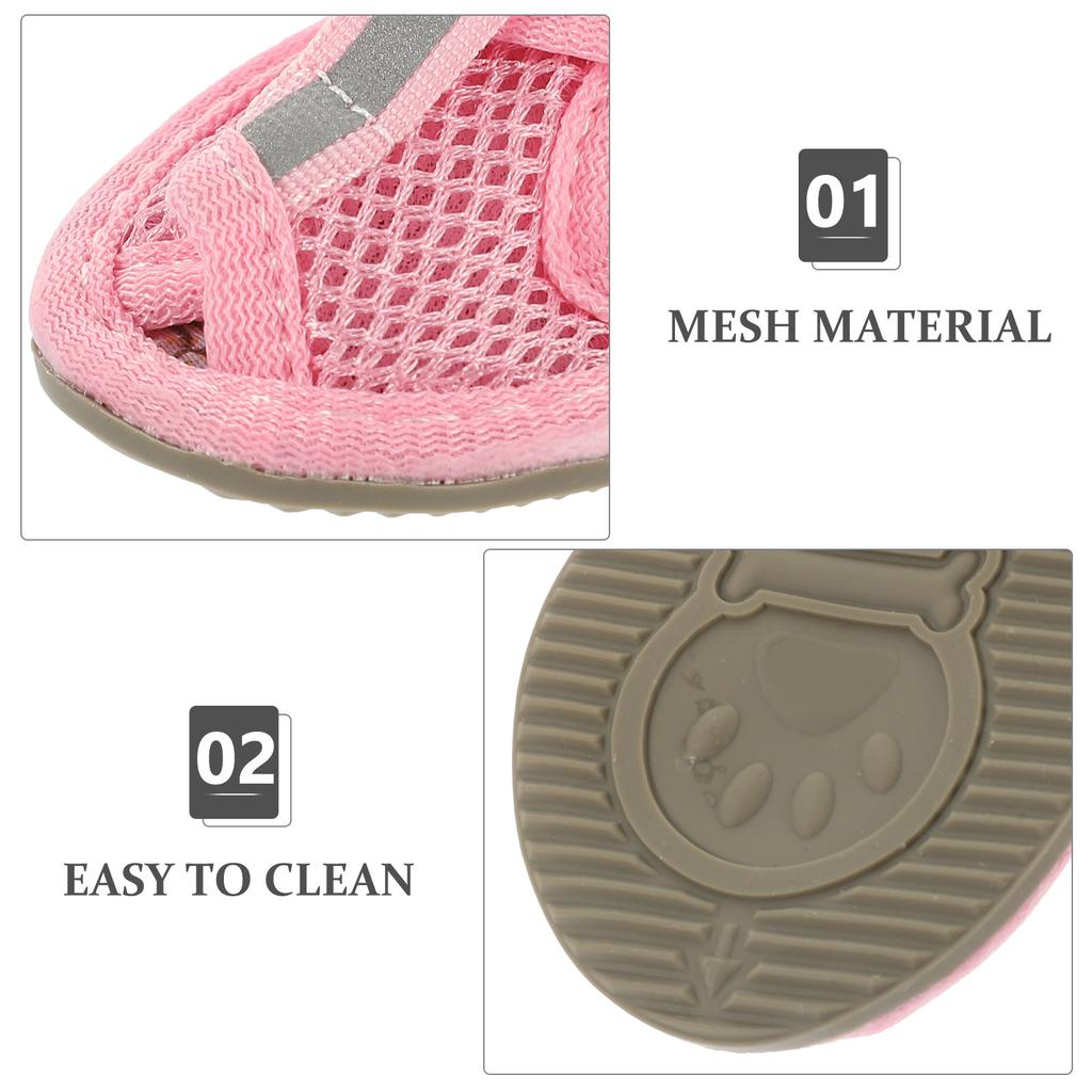 4Pcs Shoes Pet Booties Lightweight Breathable Design for Comfortable Outdoor Wear Size 4 Pink Dog Shoes