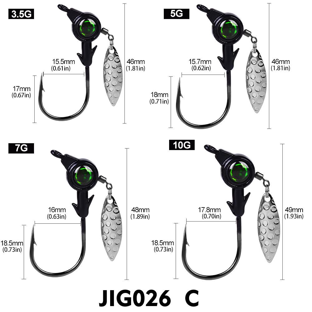 Colored Spinner Big Eye Lead Head Hooks: 3.5g, 5g, 7g, 10g for Fishing