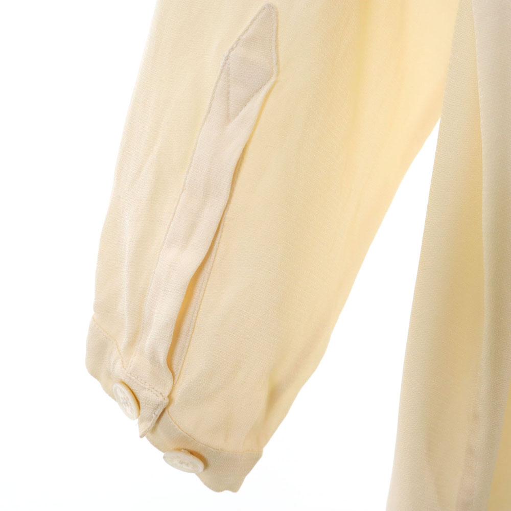 Hermes French Silk Blend Old Long Sleeve Shirt 38 Beige Women Used