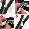 5 detachable zipper fasteners, repair and replacement of zippers for schoolbags, zipper for jeans, sewing accessories
