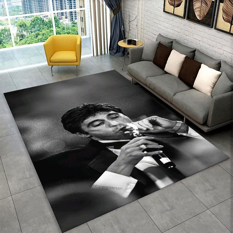 Retro Scarface Classic Movie Tony Carpet Rug for Playroom Bedroom Living Room Sofa Home Decor,kid Area Rug Non-slip Floor Mat