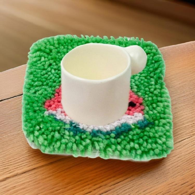 Latched Hook Coaster Kits for Kid Coaster Making Kits Latched Hook Kits Fruit Coaster Craft Kits Embroidery Kits