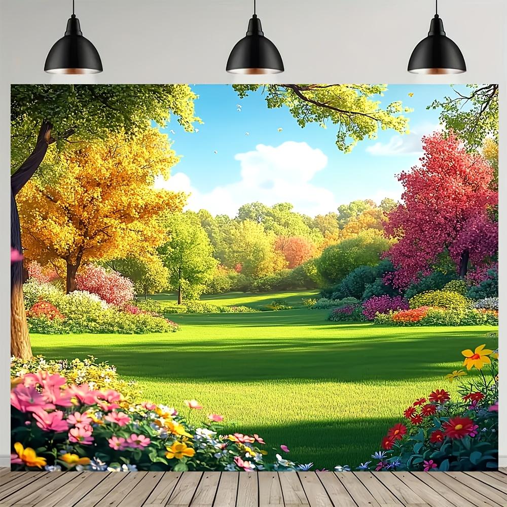 1 piece spring landscape photography background spring landscape backdrop made of polyester
