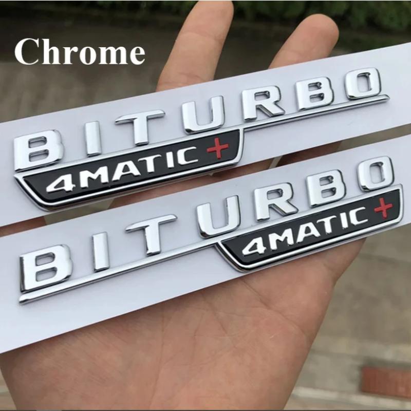 Emblema Adesivo 3D Para-lama Carro BITURBO 4MATIC Para Mercedes C43 AMG W205 W204 E43 W213 W212 GLC43 GLE43 W166 W167 Acessórios