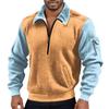 Men's  Flip Collar  Long Sleeves  Half Zipper  Hoodie