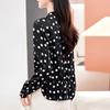 Silk polka dot shirt women's spring and summer new printed shirt mulberry silk top