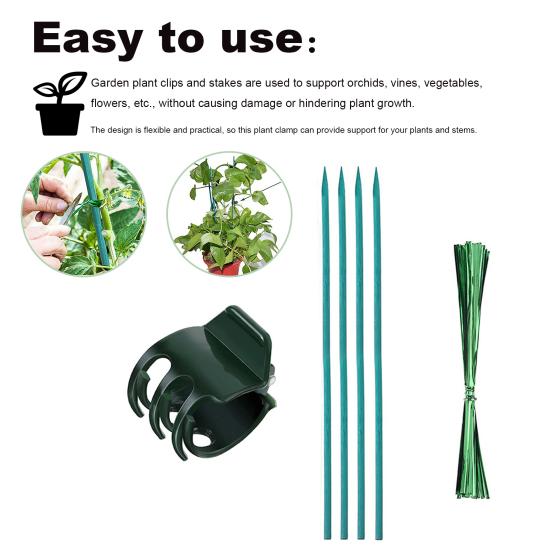 Plant Supports Water-Resistant Anti-Fade Easy To Install No Peculiar Smell Convenient Grow Upright Reusable Orchid Clip Fixing Stakes Home Supply