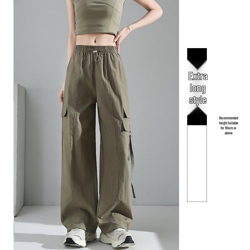 Women's High Waist Purple Parachute Jumpsuit - 2025 Loose Fit, Quick-Dry Ice Silk Hiking Pants