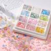 100pcs Gradient Color Flower Shaped Beads Caps Acrylic Spacer Beads for DIY Jewelry Earrings Bracelets Necklaces Making Findings