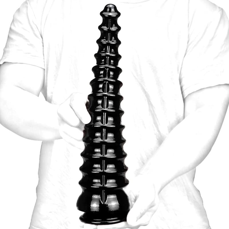 Total Length Diameter Anal Anal Prostate Anal Super Particle Protruding with Suction Black 34cm, 8cm, Plug, Beads, Expansion, Thick, Spiral, Bumps,