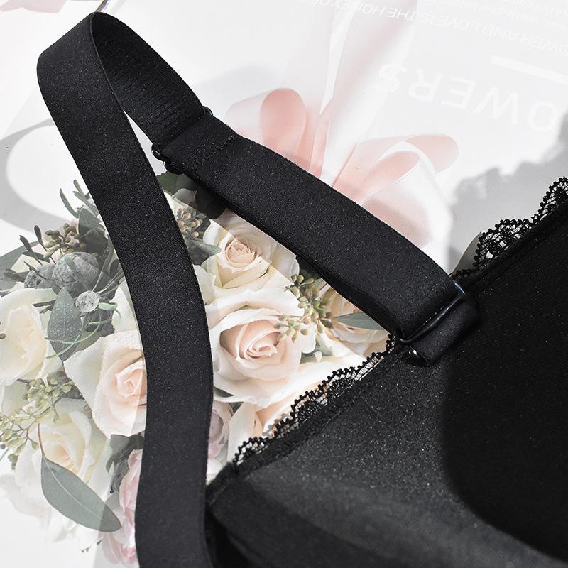 Damski Zestaw Koronkowej Bielizny Plus Size z Fiszbinami, Seksowny Push-up i Oddychający, na Duży Biust, Mała Bielizna