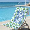 Mediterranean Fish Beach Towel – Oversized Quick Dry Sand Free with Blue & Green Geometric Print