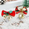 1/12Pcs Red Christmas Bow with Bell Xmas Tree Wreaths Hanging Pendant Mini Bowknot Ornament DIY Crafts Gift New Year Decorations