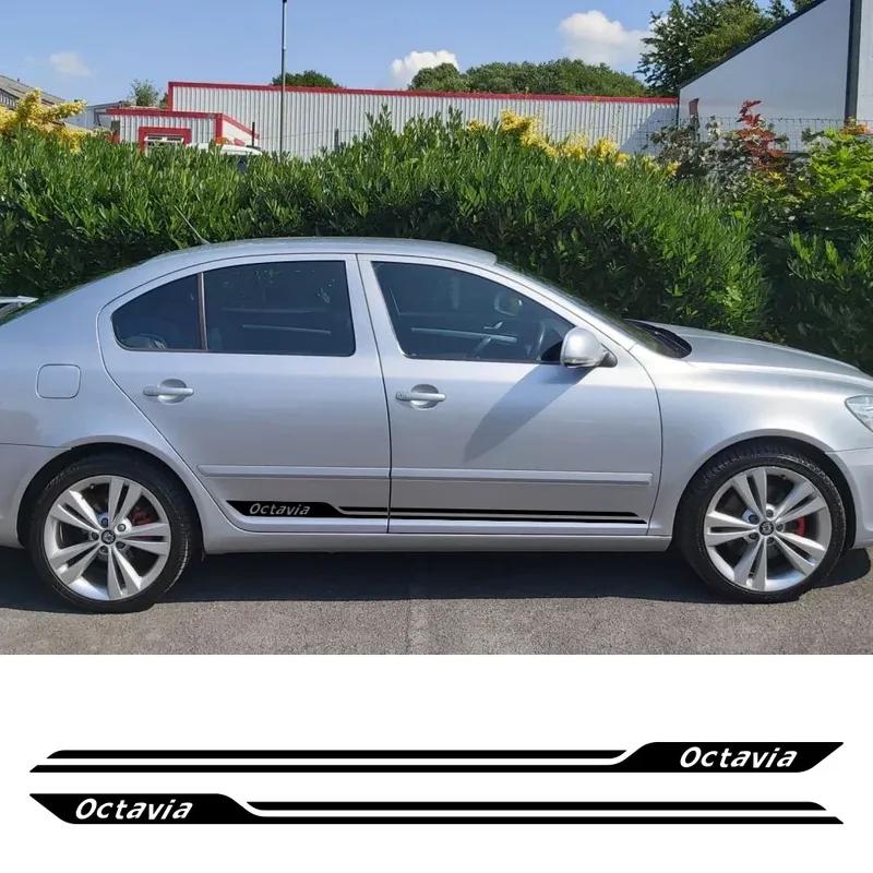 Auto Tür Seitenaufkleber für Skoda Octavia A5 A7 2 3 Combi VRS MK2 MK3 MK3 MK4 A8 A4 Tour RS Vinyl Dekor Aufkleber Auto Tuning Zubehör