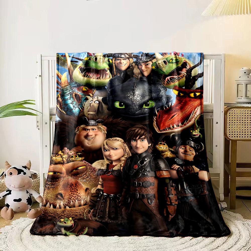 

A group of colorful dragons and armored characters in a vibrant scene. for all seasons blanket lunch break throw gift 80cm x 120cm