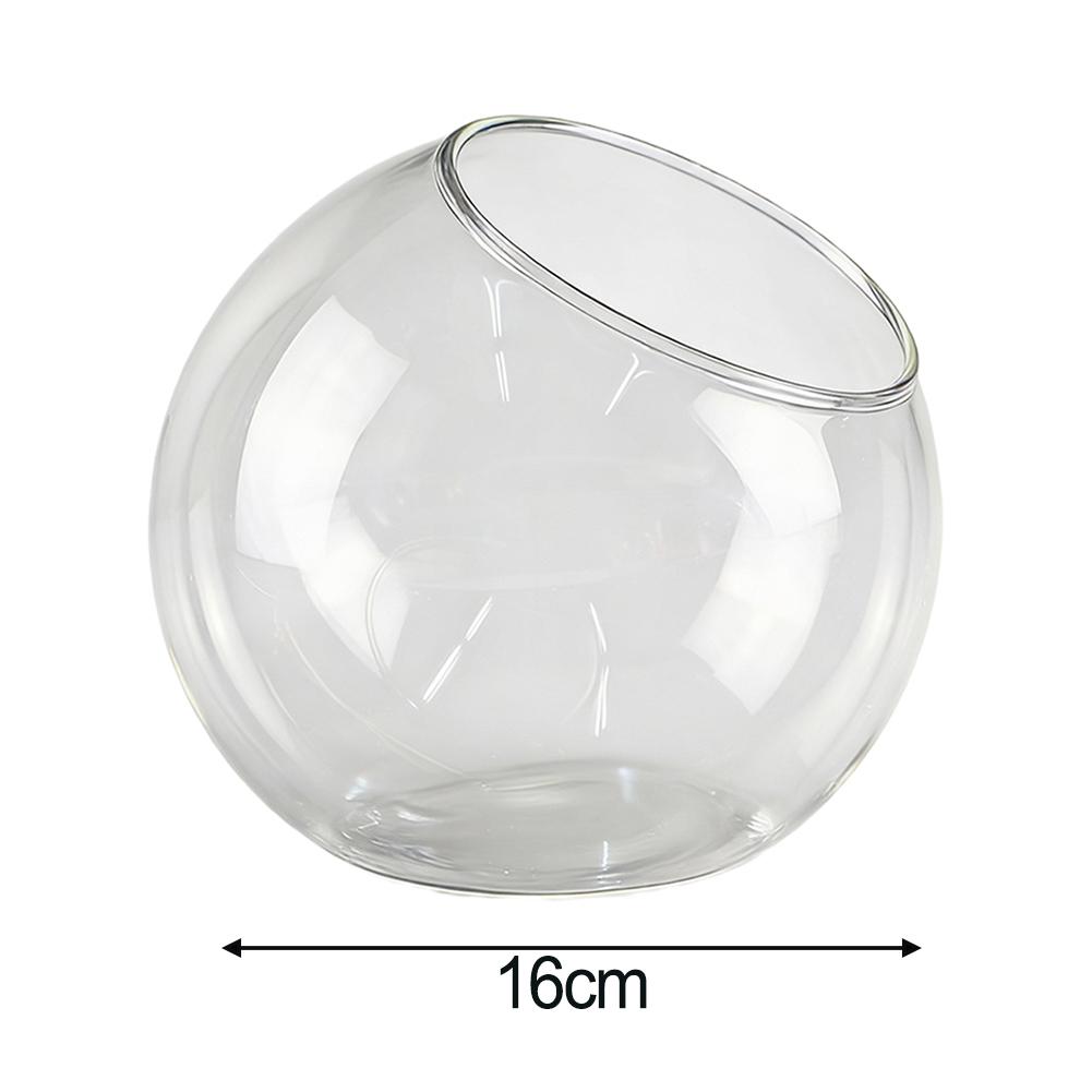 Eloquent Clear Borosilicate Glass Terrarium Vase for For Succulents Decor Open Mouth Bauble Sizes 13.5cm 15cm 16cm 18cm 20cm