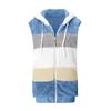 Women's Fashionable  Plush Zipper Pocket Hooded Sleeveless Loose Warm Vest Jacket