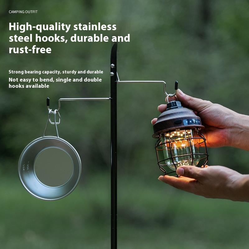 Portable Lighting Brackets, Outdoor Camping Lantern Stand, Tabletop Aluminum Alloy Detachable Lantern Hangers Hiking Equipment
